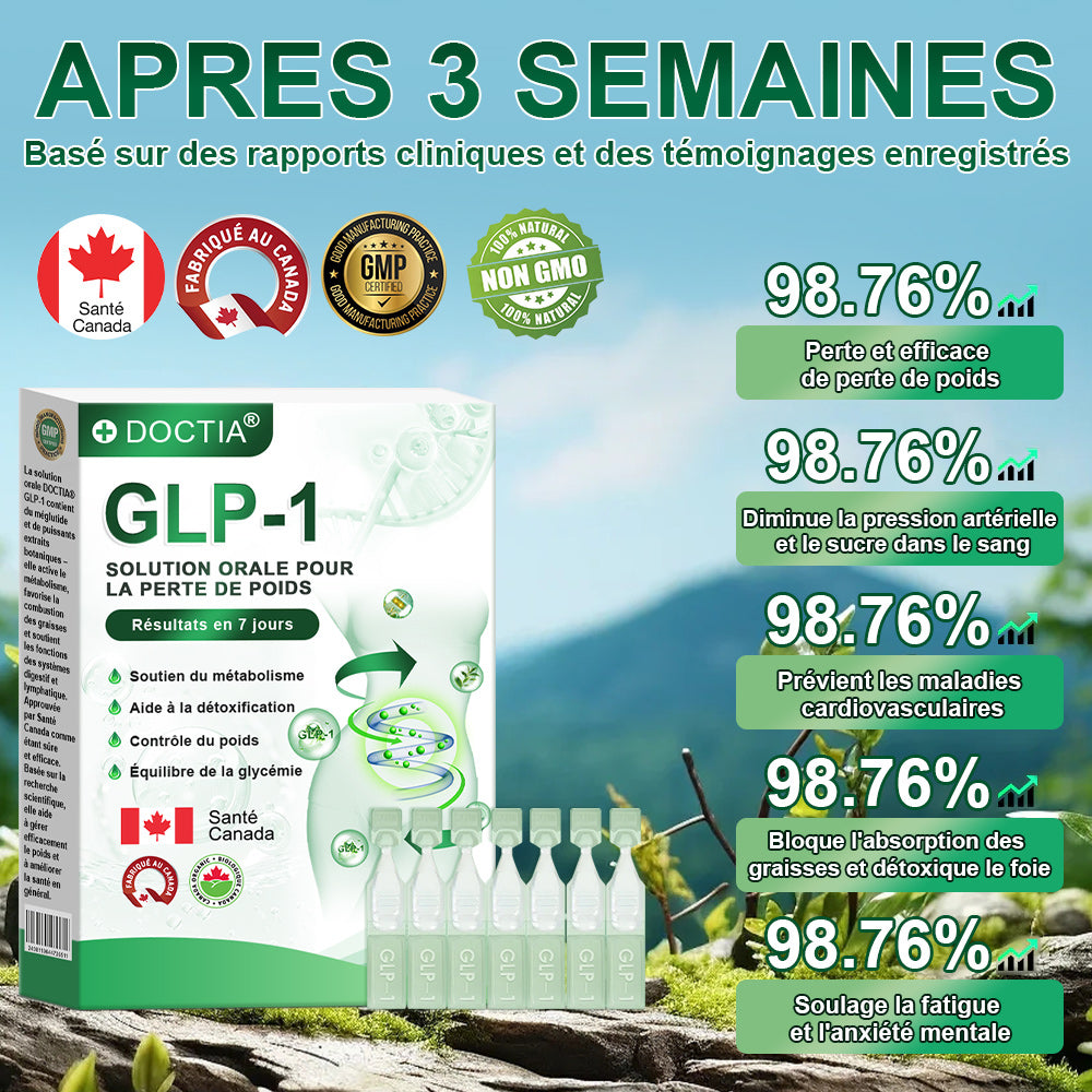 DOCTІA® G 𝐿 P-1 𝑺𝒐𝒍𝒖𝒕𝒊𝒐𝒏 Orale📊 Premiers résultats visibles en 7 jours 💧Pour l'obésité, le cœur et la circulation, le diabète, l'apnée du sommeil, les articulations et plus encore
